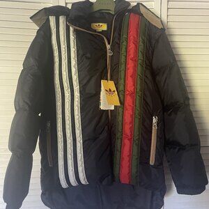 NWT Gucci x adidas Padded Down Hooded Jacket With Detachable Sleeves 713712